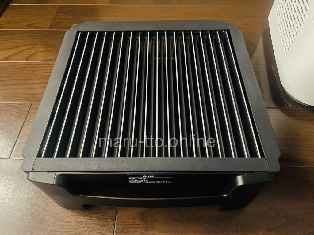 「水洗い可能」と書かれたAirdog X5Dの集じんユニット