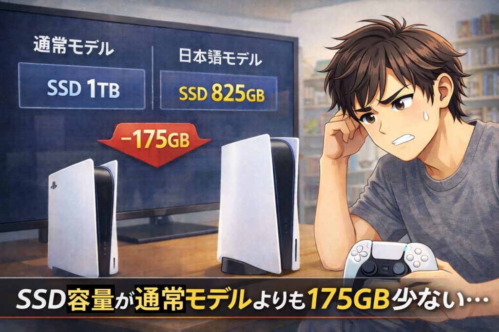 SSD容量が通常モデルよりも175GB少ない