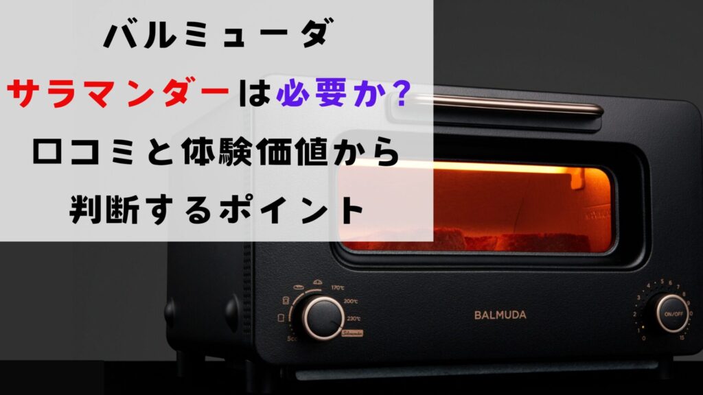 バルミューダサラマンダーは必要か？口コミと体験価値から判断するポイント