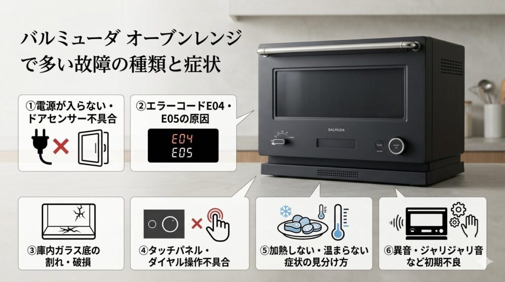 バルミューダ オーブンレンジで多い故障の種類と症状