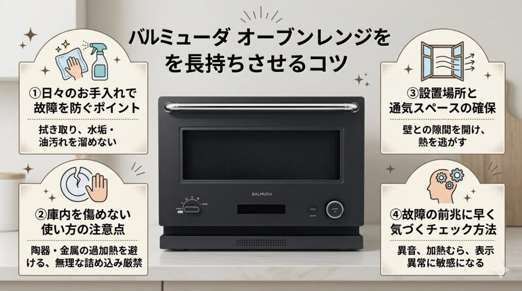 バルミューダ オーブンレンジを長持ちさせるコツ