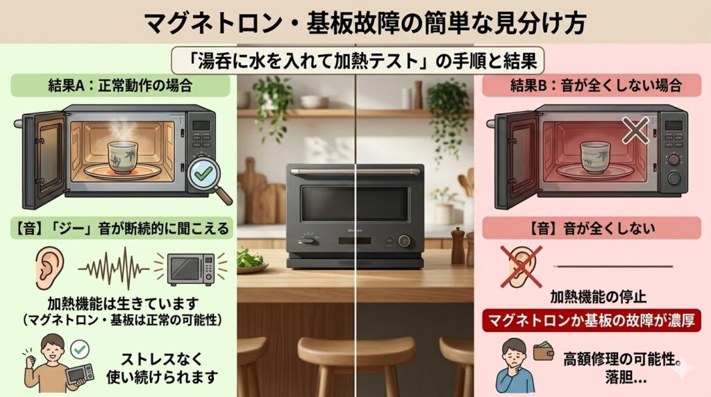 湯呑に水を入れて加熱してみるテスト