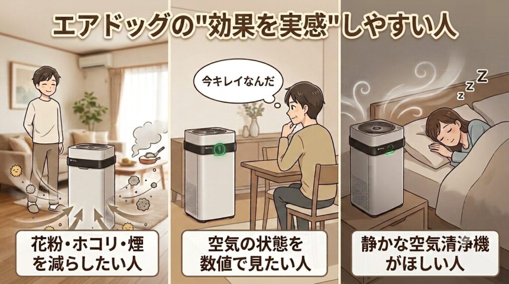 エアドッグの効果を実感しやすい人