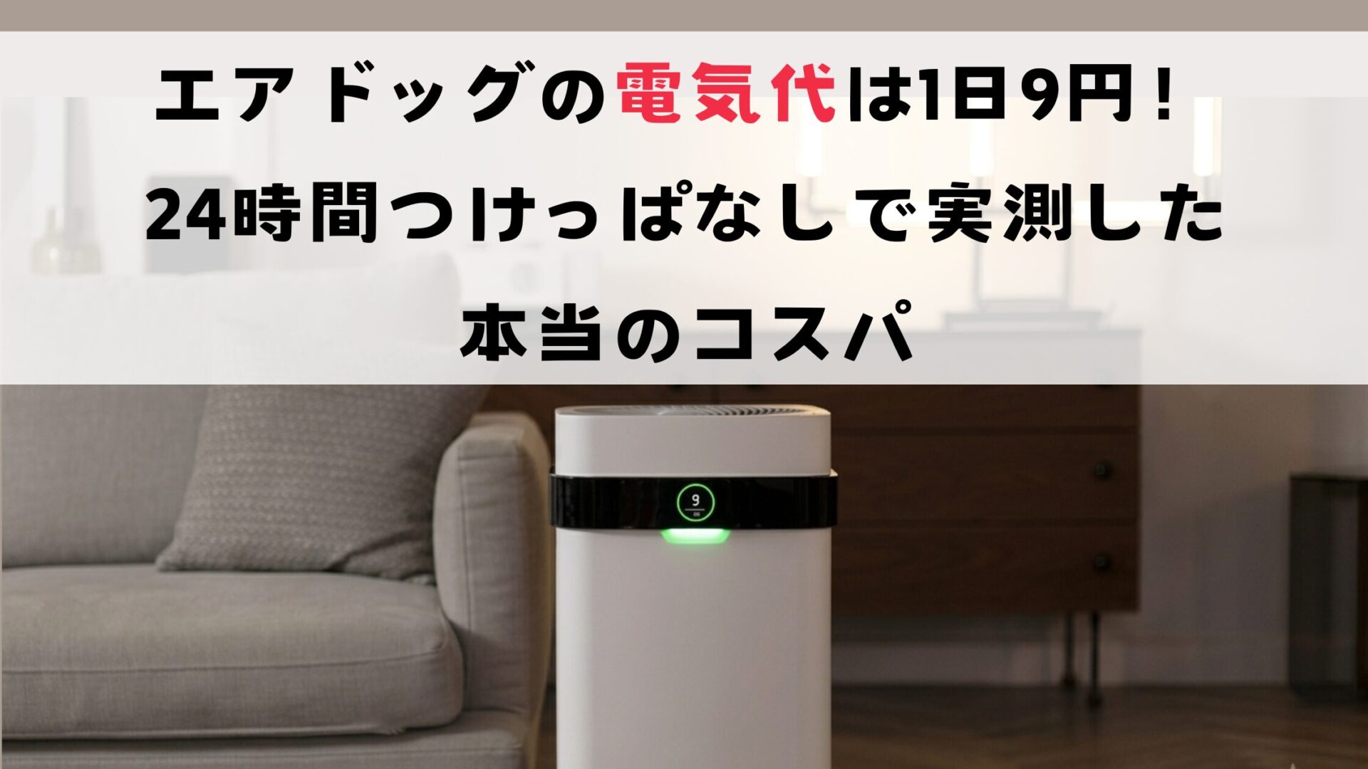エアドッグの電気代は1日9円!24時間つけっぱなしで実測した本当のコスパ