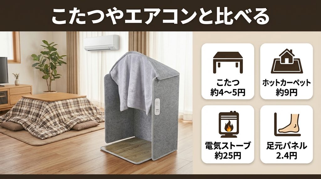 こたつやエアコンと比べる