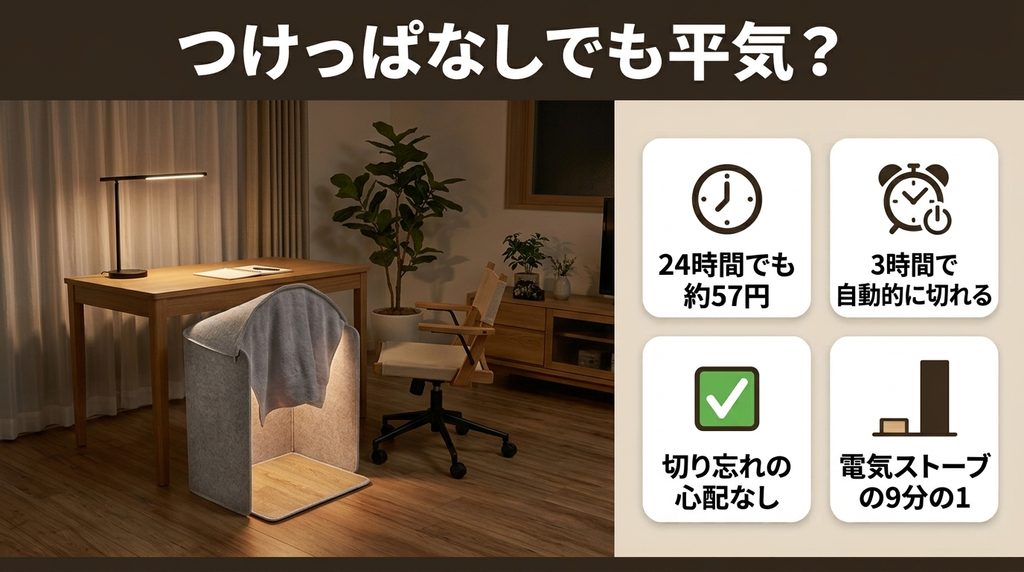 つけっぱなしでも電気代は大丈夫か